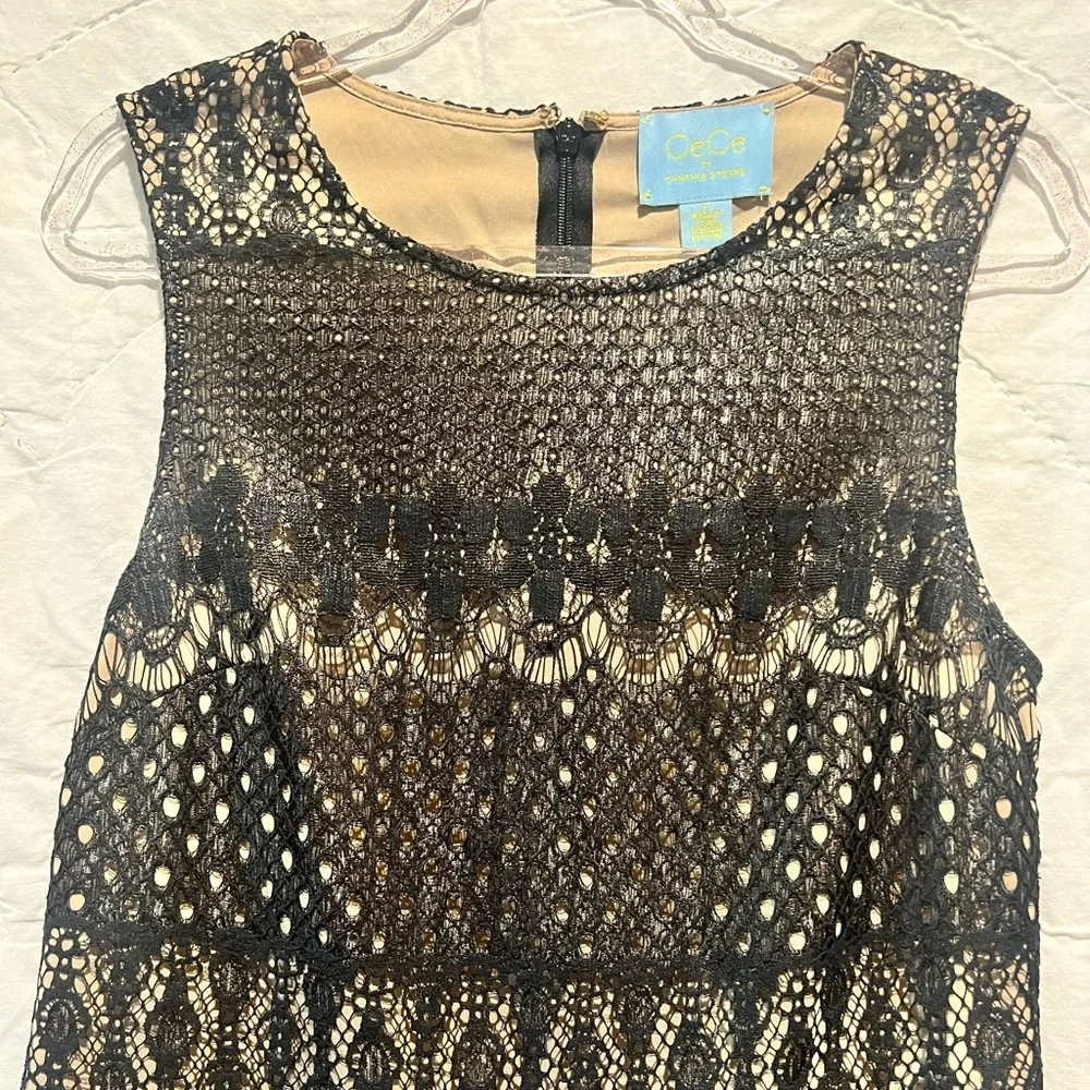 CeCe by Cynthia Steffe black lace dress 
size 4 - Picture 4 of 12